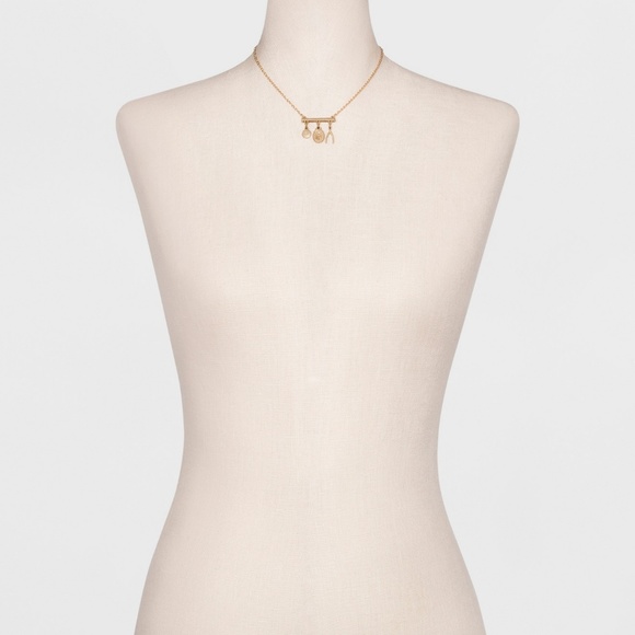 Womens Bar Necklace w/ Hope charms - Picture 2 of 2